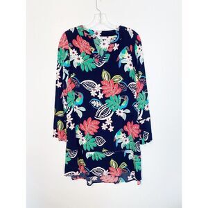 CROWN & IVY Navy Blue Pullover Mini Dress Bell Sleeves Size XS